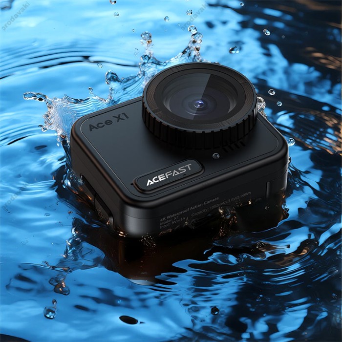 Екшн-камера ACEFAST X1 Waterproof Action Camera Sony IMX386 4K Wi-Fi 2.1" Black